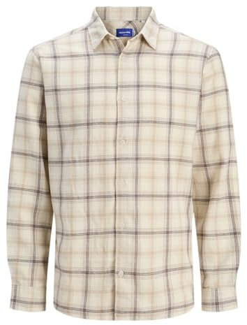 JACK & JONES Check Shirt Jorjoshua Ls Ln Chemise à Carreaux en Flanelle, Bronze, M Hommes