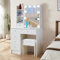 Saihemei Cosmetic Dressing Table with Mirror and Adjustable 3 Lighting Modes, Makeup Desk with Stool, 6 Drawers, and Storage Shelves – Vanity Desk for Bedroom