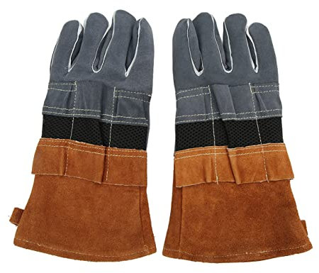 Leapiture 1 Paar hitzebeständige Handschuhe, hitzebeständige Kochgeschirr-Handschuhe, Silikon-Grillhandschuhe, robuste Hitzehandschuhe für die Küche (Kaffee)