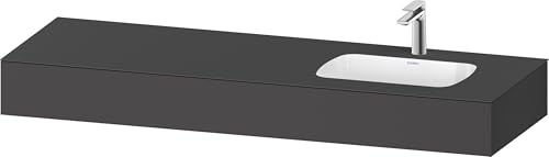 Duravit Qatego Einbauwaschtisch mit Konsole, 1600x550x170mm, Becken rechts, QA4694049490000, Farbe: Graphit matt