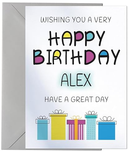 Happy Birthday Alex - Birthday Card For Alex | Large A5 Card • Envelope Included • Printed in UK • Securely Packaged