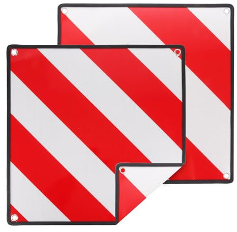 ASelected 50 x 50 CM Warntafel Fahrradträger Warntafel Italien und Spanien 2in1 Warntafel aus Aluminium mit Befestigungslöchern für Fahrradträger Heckträger Heckanhänger Wohnwagen