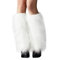 QIBZI Stulpen für Damen,Damen-Fell-Beinstulpen, lange Fell-Winterstiefelüberzüge (weiß, 40cm)