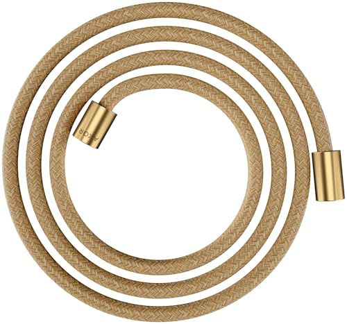 hansgrohe AXOR ShowerSolutions flexible de douche textile, 2000mm, écrou cylindrique des deux côtés, 28291, Couleur: Optique or brossé