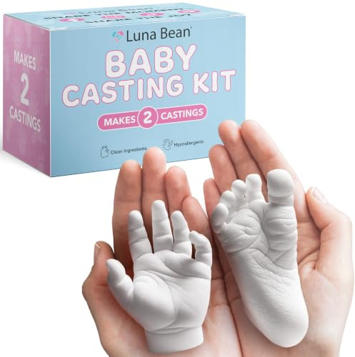 Luna Bean Baby Casting Kit - Hand & Foot Keepsake Mold, 2pc, New Mom Gift