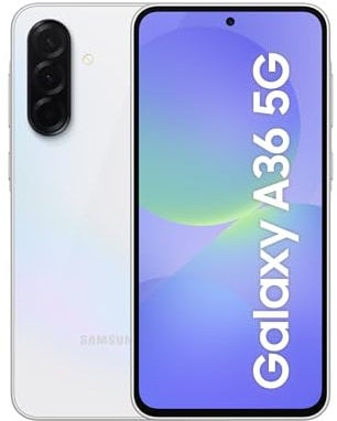 Samsung Galaxy A36 5G AI Smartphone ohne Vertrag, Simlockfreies AI Handy mit Android, 8 GB RAM, 256 GB Speicher, 50-MP-Kamera, Awesome White, 2,5 Jahre Herstellergarantie