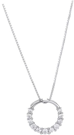 Holibanna Silberne Halskette Damen Mit Kreisring Anhänger Strass Schmuck Leichte Modische Halskette Für Partys Und Besondere Anlässe