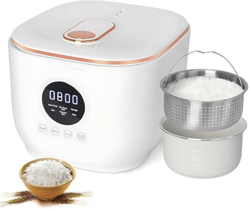 OZPPM Low Sugar Rice Cooker, 3L Low Carb Steamer,5 Cooking Modes,8hr Keep Warm,24-Hour Smart Appointment,Non-stick Ceramic Glaze Interior,Easy To Clean,for Families with 1-6 People