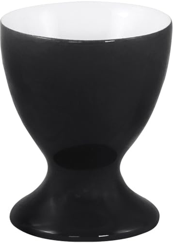 KAHLA 207401A72128X Pronto Colore Eierbecher mit Fuß Pure Black|schwarzer Eierhalter aus Porzellan