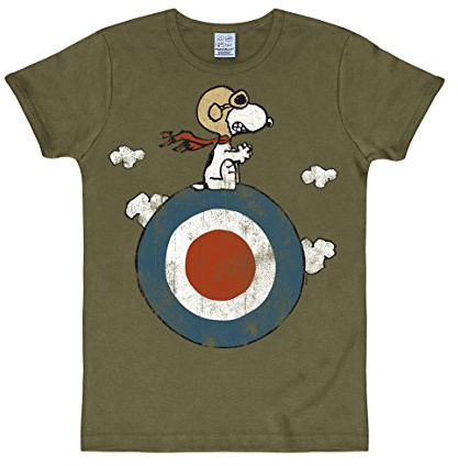 Logoshirt® Peanuts Snoopy Pilot Target T-Shirt Damen & Herren | Snoopy-Fanartikel, lizenziertes Originaldesign, lustiges Comic T-Shirt, bedruckt, 100% Baumwolle, ideal für Peanuts-Fans