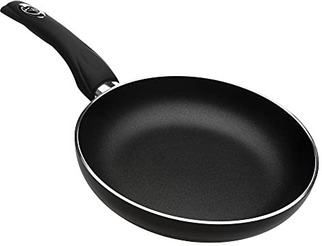 20cm Black Non-Stick Frying Pan with Soft-Touch Handle | PFOA-Free Premium Non-Stick Coating | Dishwasher Safe | Induction & All Hob Compatible | Durable Pressed Aluminium Encapsulated Base