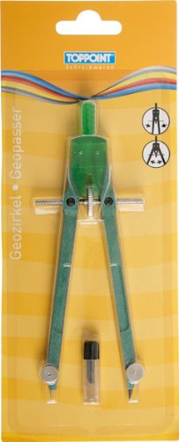 Geo Zirkel aus Metall mit Minendose grün