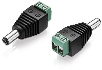 adaptare 93521 Niedervolt Adapter (Terminalblock 2-polig auf DC-Hohlstecker), 5,5x2,1mm, schwarz