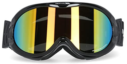 Trespass Vickers, Black, Ski Goggles with UV Protection, Mirrored Dual Lenses & Anti Fog Coating, Black