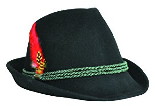 Modischer Trachtenhut mit hübscher Feder. Fesch für die Dame zum Dirndl und zünftig für den Herrn zur Lederhose, Gr. 55-60, in den 7 aktuellen Trendfarben