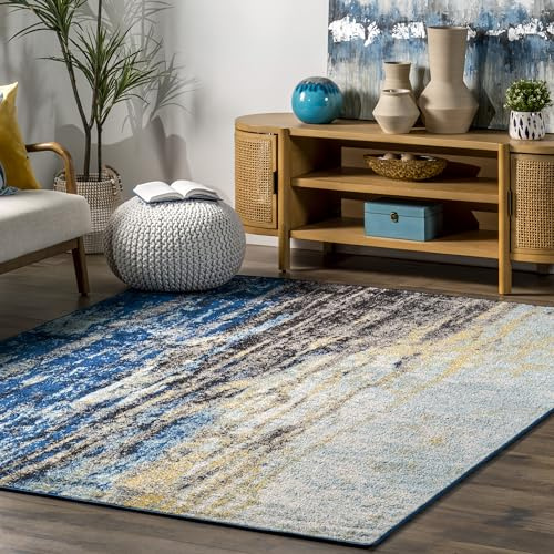 nuLOOM Katharina Blue Abstract Power Loomed Area Rug, 5' x 7'