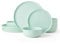 Mikasa Madison Pastel Bone China Lightweight Chip Resistant 12 Piece Dinnerware Set, Mint Green