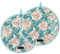 Ragged Rose Aga Cooker Hob Covers - 38 cm x 38 cm Universal Hob Mats for Gas, Oil, Electric, & Induction Aga Cookers - Pair of Machine Washable Cotton Chef’s Pads - Duck Egg Rose Pack of 2