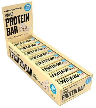 Body Attack Power Protein Bar, Vanilla-Stracciatella, 24 x 35 g, 1er Pack (1 x 0.84kg)