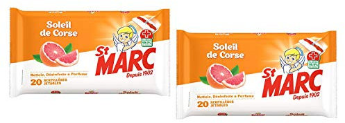 St Marc Serpillières Jetables Imprégnées Soleil de Corse - 20 Serpillères - Lot de 2