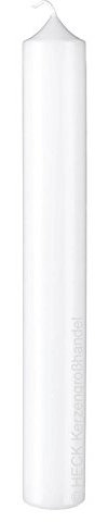 Kerzen in Farbe - 6 Stück Elegante Weiß Kerzen 25mm x 30cm mit Dornbohrung, RAL Kerzenqualität, Unparfümiert, Wohnraumdekoration