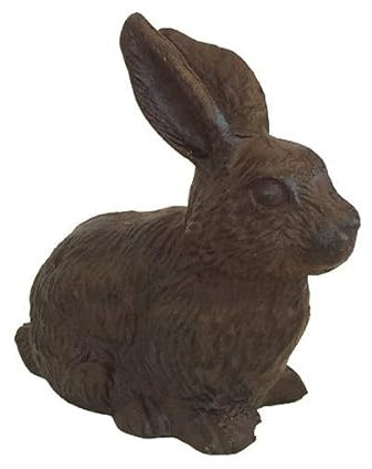 zeitzone Figur Hase Kaninchen Groß Gusseisen Antik-Stil Braun Osterdeko Osterhase