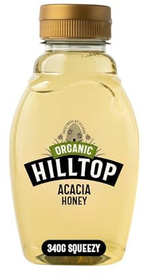 Hilltop Honey - Organic Acacia Honey - Squeezy Bottle - 340g