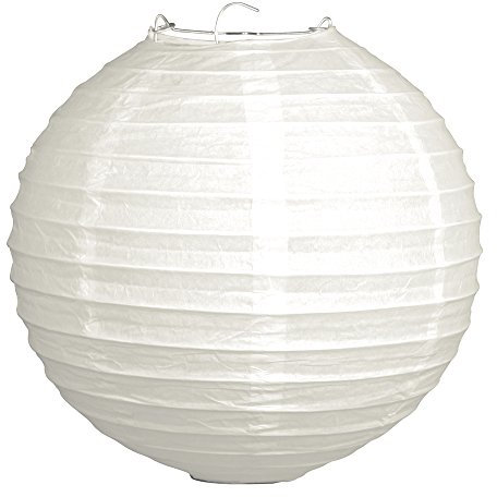 Rayher lanterne chinoise avec abat jour lampion papier dotée d'une structure en métal lanterne papier pour déco de mariage, d'intérieur blanc