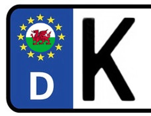 Werbetechnik Sotirios Papoutsis 2X Kennzeichen Aufkleber Wales Nummernschild Sticker (ca.2 cm)
