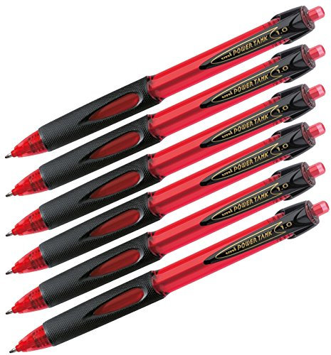 Kugelschreiber uni-ball® Powertank mit Druckmechanik (6 Stück rot)