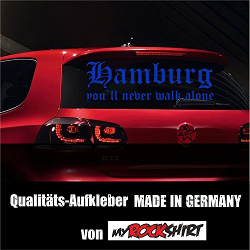 myrockshirt Super-Chicer Hamburg Fussball-Fan You`ll Never Walk Alone Aufkleber Sticker XXL in 80x20 cm mit Montage Set inkl. Est