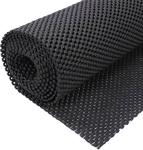 Autojack Non Slip Mat,PVC Non Moving Rug Pads 45x284cm Underlay Carpet Grip Black Kitchen Drawer Shelf Liner Bathroom Waterproof Floor for Home,Office,Cars