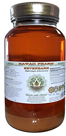 Hawaii Pharm Sevenbark Alcohol-Free Liquid Extract, Sevenbark (Hydrangea arborescens) Dried Root Glycerite Natural Herbal Supplement, USA 32 fl.oz