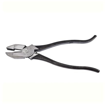 Klein Tools 213-9ST Rebar Work Pliers with Spring-Loaded Action, Made in USA, Induction Hardened Knives and Handle Tempering