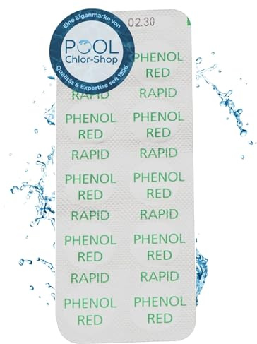 Duraol pH-Tabletten Nachfüllpack I 10 Tabletten I Pool-Testtabletten für pH-Messung von 6,8-8,2 I Hochwertige Pool-Tester Phenol Red Tabletten I Borsäurefreie Pooltester-Tabletten