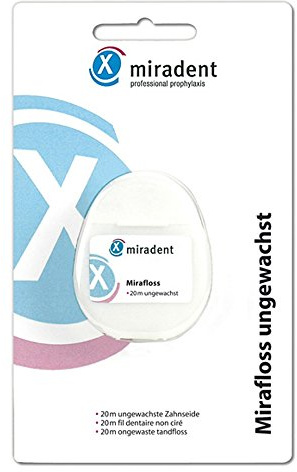 Miradent Zahnseide Mirafloss Ungewachst 20 m