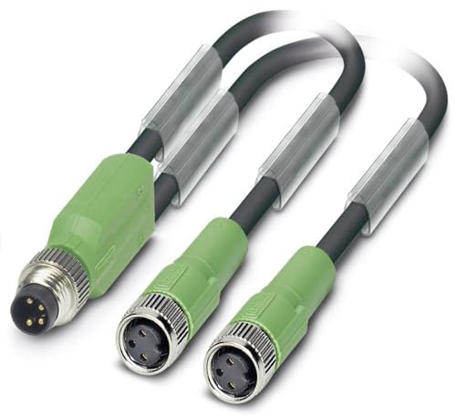 Phoenix 1458664 Signal Cable 0.3 m Black/Grey - Signal Cables (0.3 m, M8, Male Connector/Female Connector, Black, Grey, Germany)
