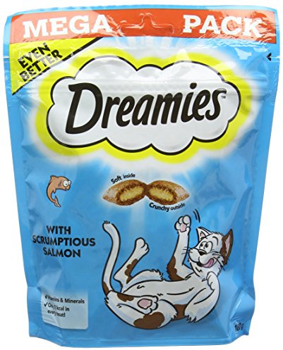 Dreamies Cat Treats, Mega Pack with Salmon, 6 Pouches (6 x 180 g)
