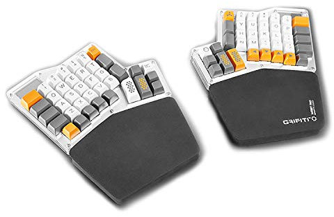 Grifiti Fat Wrist Pad massdrop ergodox 2-teiliges Set über 16,5 x 10,7 x 1,9 cm Spiegel Bild Handgelenkauflagen für ergodox und Tastatur Sets Black Nylon