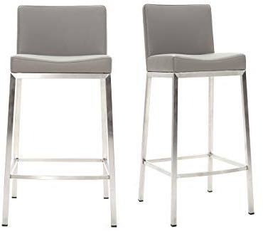 Miliboo Design-Hocker 66 cm Grau 2er-Set Epsilon
