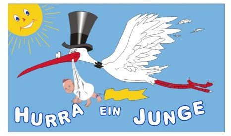 Flagge Fahne Hurra ein Junge 90x150cm