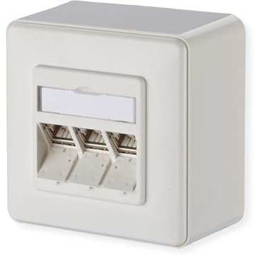 BTR 130B12D30002-E Datendose C6Amodul 3 Port 270°M Aufputz, reinweiß