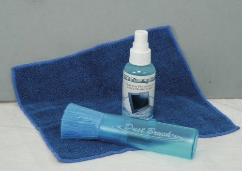 LCD Screen Cleaning Kit complete with microfibre cloth, anti-static brush and storage bag.