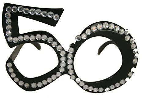 Folat 00753 - Brille mit Diamanten - schwarz - Zahl 50