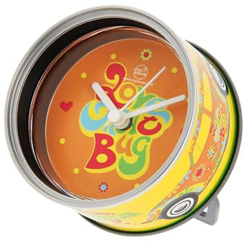 BRISA VW Collection - Volkswagen Tisch-Uhr, Magnet-Uhr, MyClock auch personalisierbar, Foto-Geschenk, VW-Fan-Sammler-Stück (VW Käfer Motiv/Blumen)