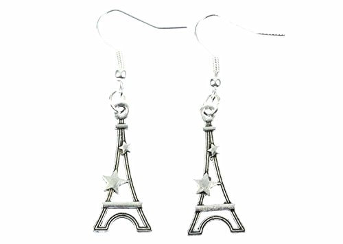 Miniblings Eiffelturm Ohrringe Paris Turm Frankreich Eifelturm Stern silber - Handmade Modeschmuck I Ohrhänger Ohrschmuck versilbert
