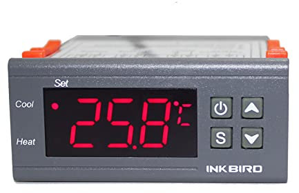 Inkbird ITC-1000 - Termoregolatore Controllo della Temperatura, Termostato di Riscaldamento e Raffreddamento, Doppio Relè con Sonda, 220V