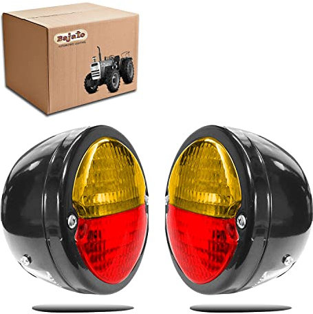 APSMOTIV Vintage-Rücklicht/Blinker, Rücklicht mit Nummernschild, CRC-Stahl, bernsteinfarben, PS für hellere, sicherere Traktor, Anhänger, LKW, Objektivdurchmesser 10 cm, 2 Stück
