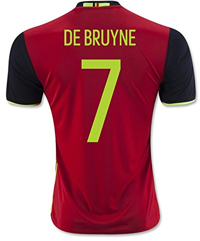 RBWISEG Heimtrikot 2016 /2017 UEFA Europameisterschaft Belgien Nr. 7 Kevin De Bruyne in Rot