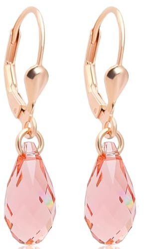 Ohrringe Ohrhänger Silber Rosegold Marken-Kristalle aus Österreich Rotgold NOBEL SCHMUCK